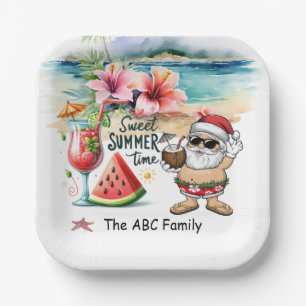 Christmas in July with SANTA CLAUS Paper Plate
