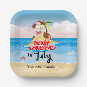 Christmas in July with SANTA CLAUS    Paper Plates