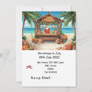 Christmas in July with SANTA CLAUS Save the date Invitation