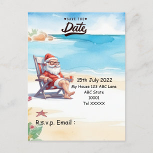 Christmas in July with SANTA CLAUS Save the date Postcard