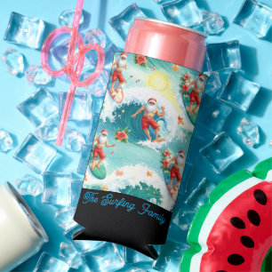 Christmas in July with SANTA CLAUS   Seltzer Can Cooler