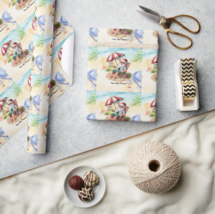 Christmas in July with SANTA CLAUS   Wrapping Paper