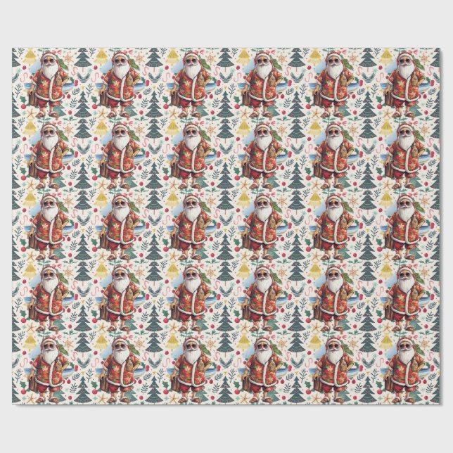 Christmas in July with SANTA CLAUS  Wrapping Paper (Flat)