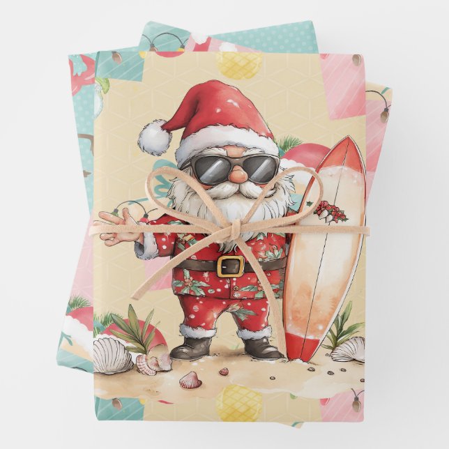 Christmas in July with SANTA CLAUS   Wrapping Paper Sheet (In situ)