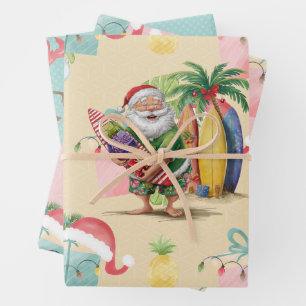 Christmas in July with SANTA CLAUS   Wrapping Paper Sheet