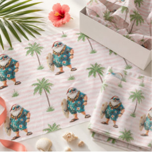 Christmas in July with SANTA CLAUS Wrapping Paper Sheet
