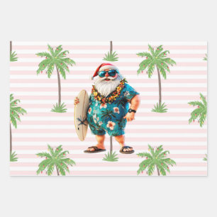 Christmas in July with SANTA CLAUS Wrapping Paper Sheet