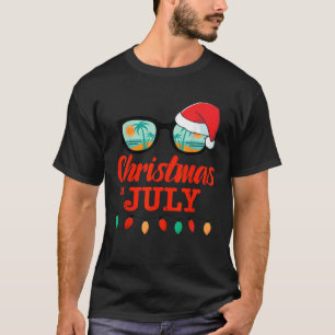 Christmas in july with sunglasses santa hat for su T-Shirt