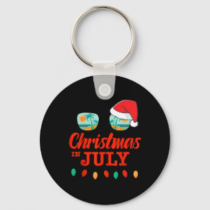 Christmas In July With Sungles Santa Hat For Summe Key Ring