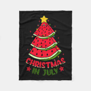 Christmas In July Women Men Kids Watermelon Xmas T Fleece Blanket