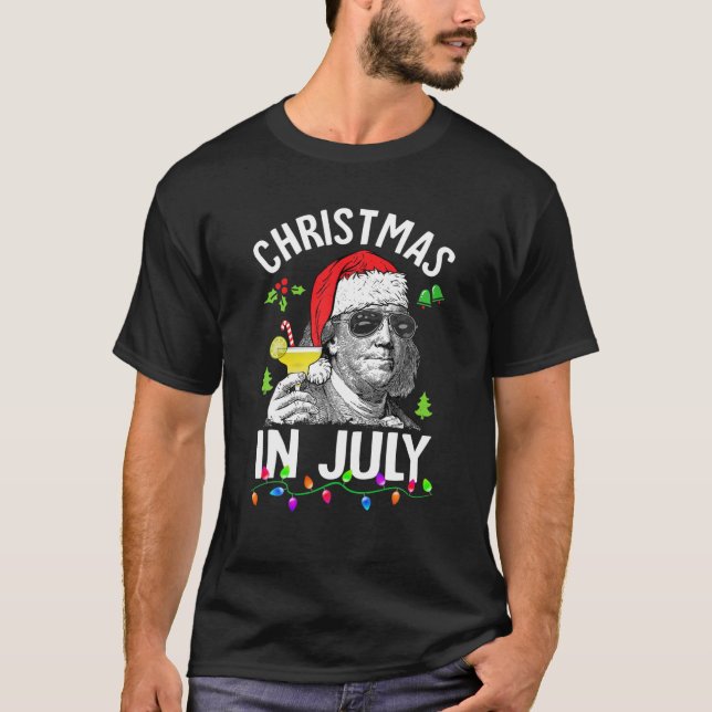 Christmas In July Xmas In July Santa Ben Drankin J T-Shirt (Front)