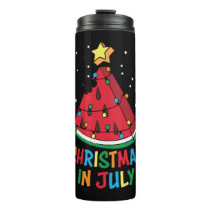 Christmas in july xmas in july watermelon tree thermal tumbler