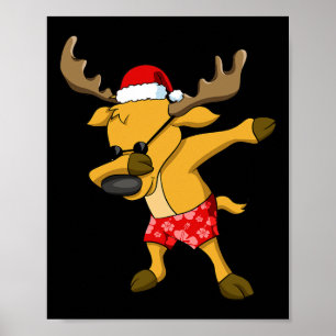 Christmas In July Xmas In Santa Hat Boy Dabbing Re Poster