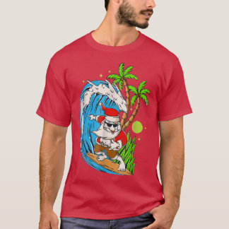 Christmas in JulySummer Santa Claus Beach Hawaii S T-Shirt