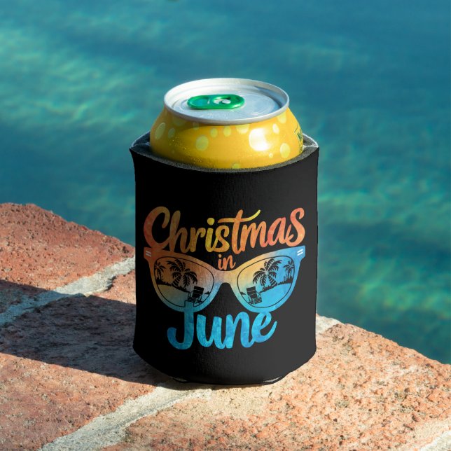 Christmas In June Sunglasses Funny Summer Vacation Can Cooler (In Situ Pool)