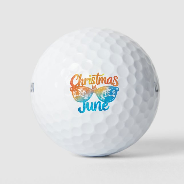 Christmas In June Sunglasses Funny Summer Vacation Golf Balls (Front)