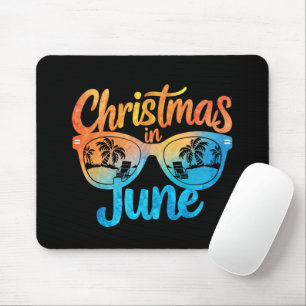 Christmas In June Sunglasses Funny Summer Vacation Mouse Mat