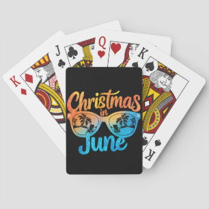 Christmas In June Sunglasses Funny Summer Vacation Playing Cards