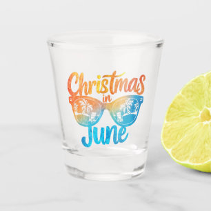 Christmas In June Sunglasses Funny Summer Vacation Shot Glass