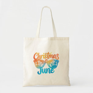 Christmas In June Sunglasses Funny Summer Vacation Tote Bag