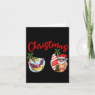 Christmas in june sunglasses santa flamingo summer card
