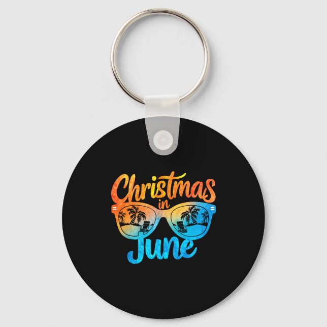 Christmas In June Sungles Funny Summer Vacation  Key Ring (Front)
