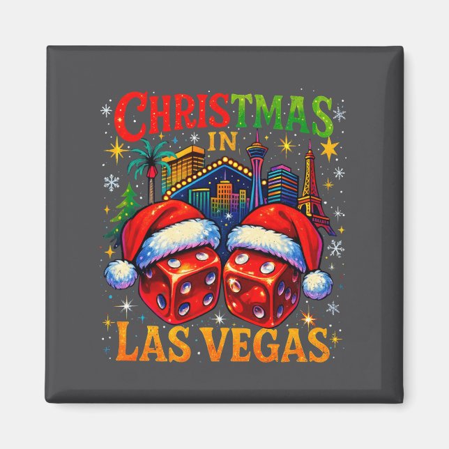 Christmas In Las Vegas Funny Holiday Design Long S Magnet (Front)