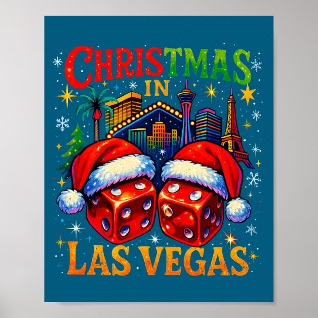 Christmas In Las Vegas Funny Holiday Design Long S Poster (Front)