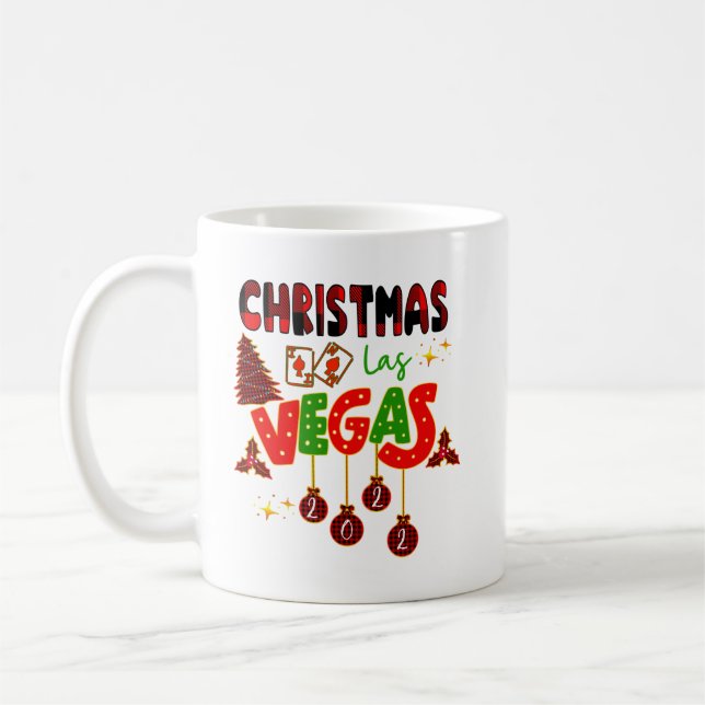 Christmas in Las Vegas Group Matching Typographic  Coffee Mug (Left)