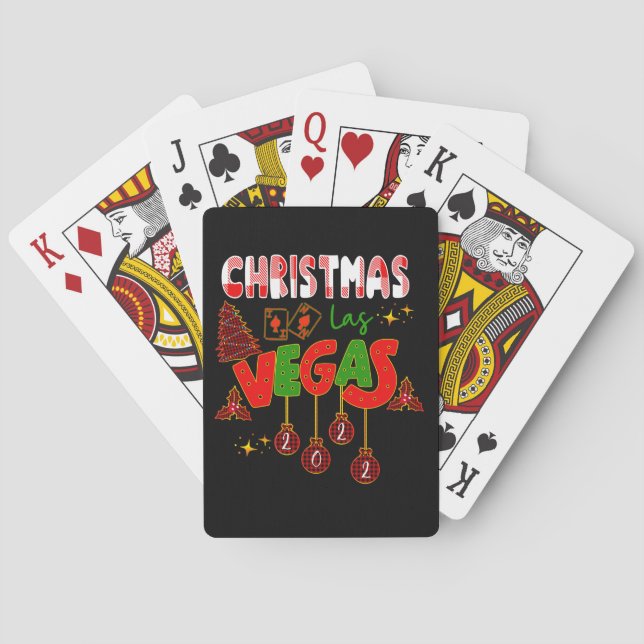 Christmas in Las Vegas Group Matching Typographic Playing Cards (Back)