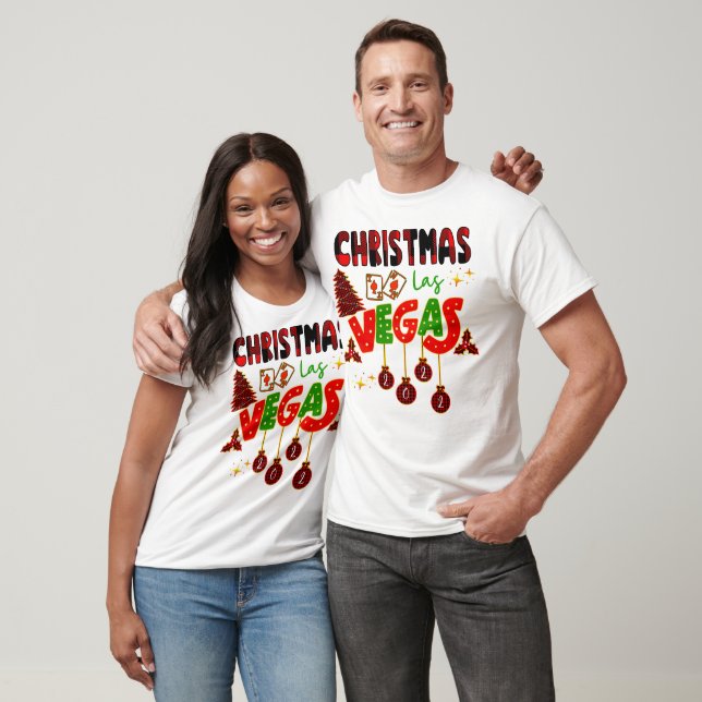 Christmas in Las Vegas Group Matching Typographic T-Shirt (Unisex)
