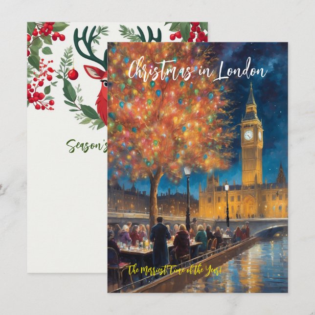 "Christmas In London" Greeting Card (Front/Back)