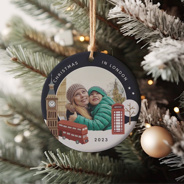 Christmas in London Keepsake Photo Ceramic Tree Decoration (Creator Uploaded)