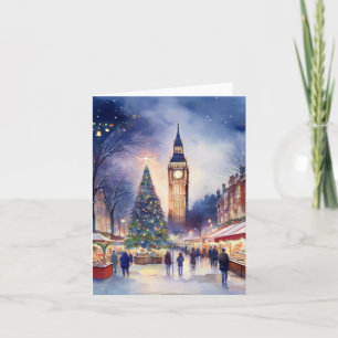Christmas in London Watercolor Card