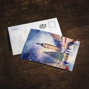 Christmas in London Watercolor Invitation