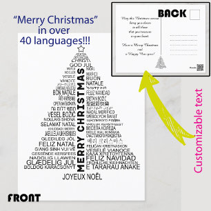 🎄Christmas in many languages holiday postcard