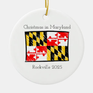 Christmas in Maryland Personalised Ornament