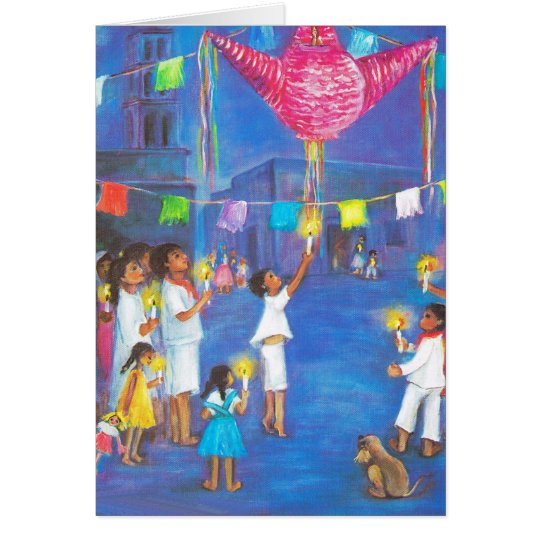 Christmas in Mexico, Candles, fireworks, pinatas Card