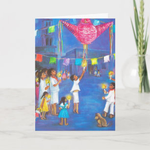 Christmas in Mexico, Candles, fireworks,  pinatas Holiday Card