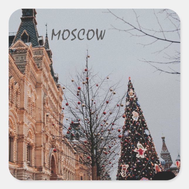 Christmas in Moscow          Square Sticker (Front)