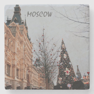 Christmas in Moscow Stone Coaster