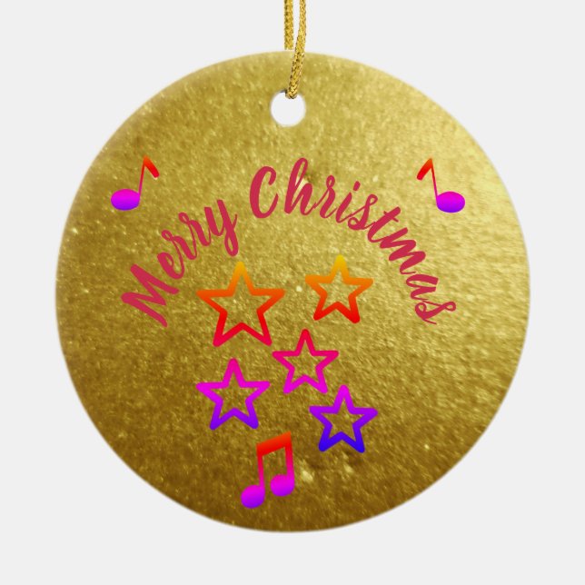 Christmas in Music Ceramic Tree Decoration (Front)