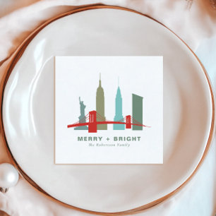 Christmas in New York, Architecture Skyline Napkin
