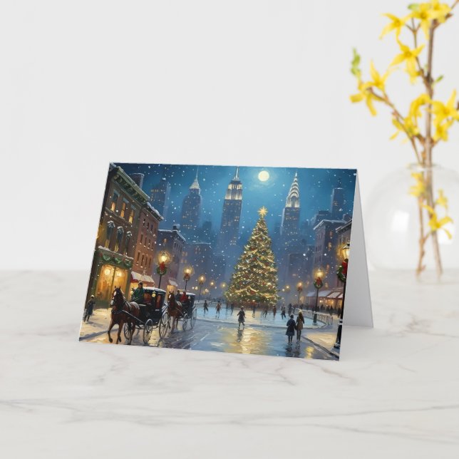 Christmas In New York Card (Yellow Flower)