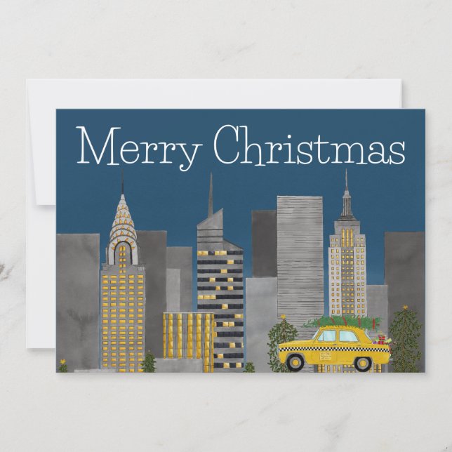 Christmas in New York City Customisable  Holiday Card (Front)