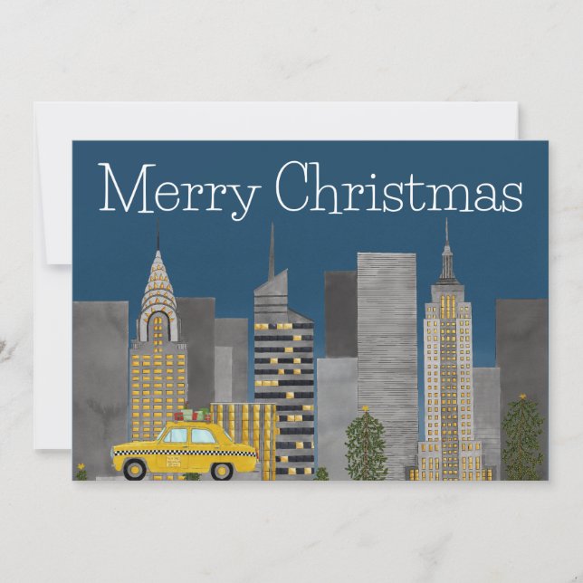 Christmas in New York City Customisable  Holiday Card (Front)