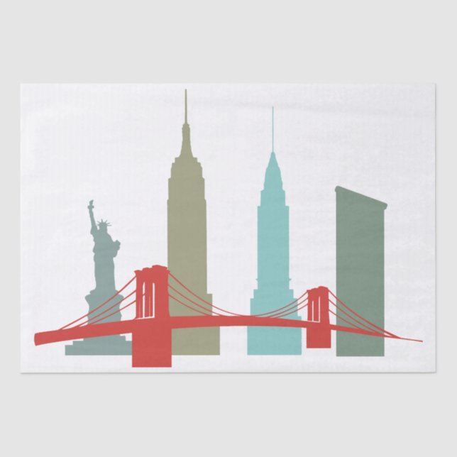 Christmas in New York City Holiday Buildings Tissue Paper (Front)