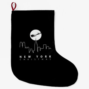 Christmas in New York City Large Christmas Stocking