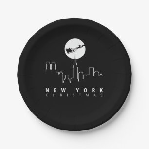 Christmas in New York City Paper Plate