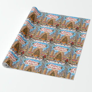 Christmas in New York City Vintage Holiday  Wrapping Paper